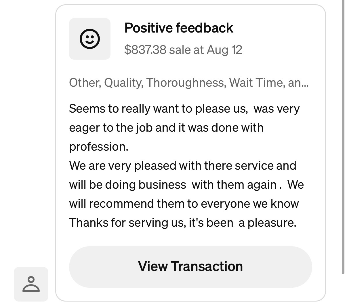 Customer positive feedback for Leyva Auto Care